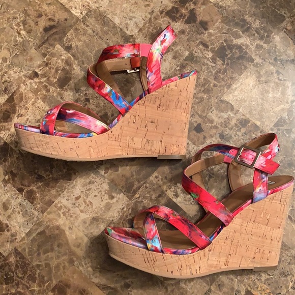 BP. Cute Cork Platform Wedge Sandals! Size 8 - Picture 3 of 6